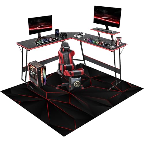 Gaming Teppich für Stuhl - Bürostuhl Unterlage Teppich -Bodenschutzmatte for Hartböden - Gaming Bürostuhl Stuhlmatten - Bürostuhl Matte - 100 x 120 cm Schreibtischstuhl Unterlage for Zuhause/Büro von RxiBeFuw