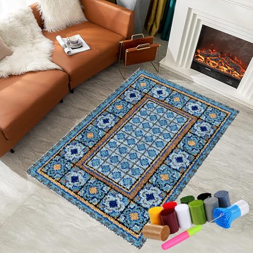 Knüpfhaken-Teppich-Set DIY-Knüpfhaken Tapisserie Teppich Knüpf-Sets Teppichherstellungs-Set für Erwachsene Teppichherstellung Heimdekoration Knüpfhaken-Teppich-Kits Kreuzstich-Set 80 x 115 cm von RxiBeFuw