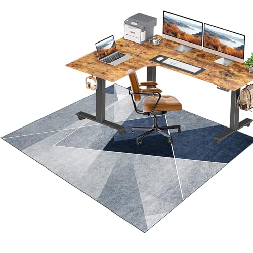 RxiBeFuw 100 x 120 cm Bodenschutzmatte Bürostuhl, Bürostuhl Unterlage rutschfest, Gaming Teppich für Stuhl, Floor Protection Mat, Bürostuhl Schreibtischstuhl Unterlage für Hartböden Fliesen Parkett von RxiBeFuw