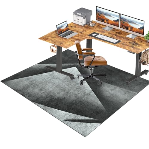 RxiBeFuw 100 x 120 cm Gaming Bürostuhl Unterlage | Bodenschutzmatte für Hartböden | Schreibtischstuhl Unterlage | Gaming Teppich für Stuhl | Stuhl Unterlage Schreibtisch | Computerstuhl Teppiche von RxiBeFuw