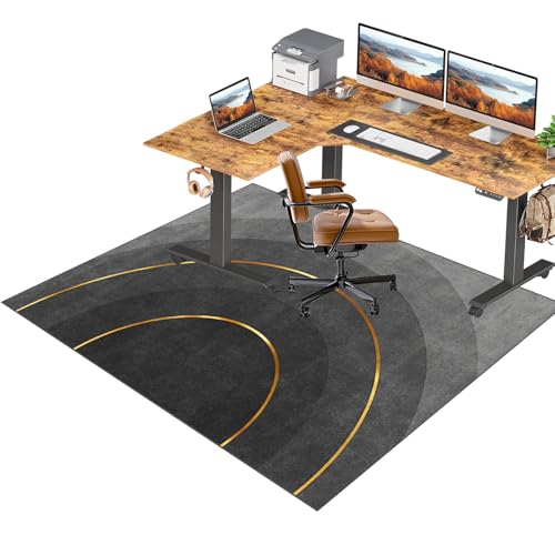 RxiBeFuw 120 x 160 cm Gaming Bürostuhl Unterlage | Bodenschutzmatte für Hartböden | Schreibtischstuhl Unterlage | Gaming Teppich für Stuhl | Stuhl Unterlage Schreibtisch | Computerstuhl Teppiche von RxiBeFuw
