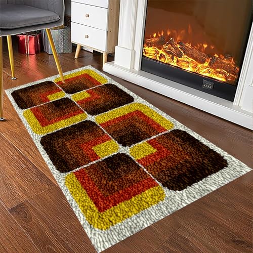 RxiBeFuw 61 x 87 cm Knüpfteppich Zum Selber Knüpfen Leuchtturm Tapisserie Teppich Knüpf-Sets Kreuzstich Set Knüpfteppich Formteppich Knüpfpackung KnüPfen Set für Anfänger,Teppich KnüPfen Set von RxiBeFuw