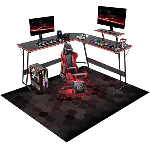 RxiBeFuw Bodenschutzmatte Gaming Unterlage, Teppich Stuhlunterlage rutschfestes Kratzfest Stuhl unterlage, Chair Mat, 80 x 100 cm Bürostuhl Stuhlmatten, Schreibtischstuhl Bürostuhlunterlage Gaming von RxiBeFuw