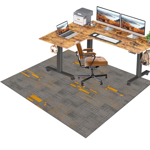 RxiBeFuw Bürostuhl Stuhlmatten, Bodenschutzmatte Gaming Unterlage, Schreibtischstuhl Bürostuhlunterlage Gaming, 100 x 160 cm Teppich Stuhlunterlage rutschfestes Kratzfest Stuhl unterlage, Chair Mat von RxiBeFuw
