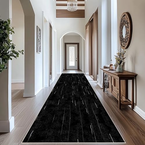 Teppich Läufer Flur Küchenteppich Waschbar rutschfest Flurteppich Läufer Küchenläufer Modern 80 x 250 cm Carpet Fussmatte Innen Teppichläufer für Küche Flur Wohnraum Flurläufer Eingangsteppich von RxiBeFuw