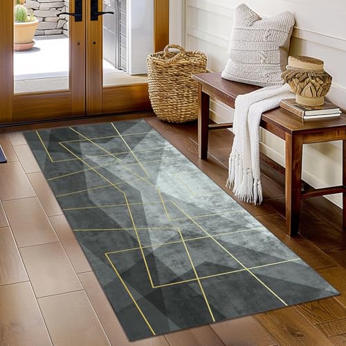 RxueSug Läufer Flur Teppich Wohnzimmer 70 x 100 cm Waschbarer Teppichläufer Flur Modern Design, Küchenteppich rutschfest Teppich Küchenläufer Korridor Teppich Läufer für Flur Eingang Wohnzimmer Küche von RxueSug