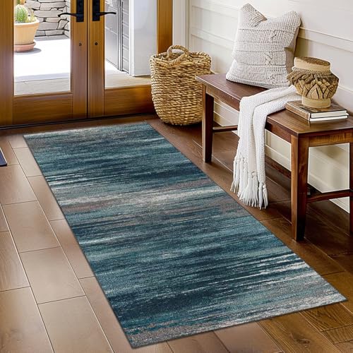 RxueSug Läufer Teppich Flur rutschfest Waschbar 60 x 120 cm Küchenteppich Korridor Teppich Läufer für Flur Küche Schlafzimmer Wohnzimmer Kurzflor Moderne Teppichmatte Schmutzfangmatte Innen Lang von RxueSug