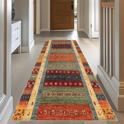 RxueSug Teppich Läufer Flur Lang rutschfest Küchenteppich Waschbar Langer Teppich Läufer 70 x 240 cm Vintage Flurläufer Korridor Teppichläufer Lang für im Wohnzimmer Küche Schlafzimmer von RxueSug
