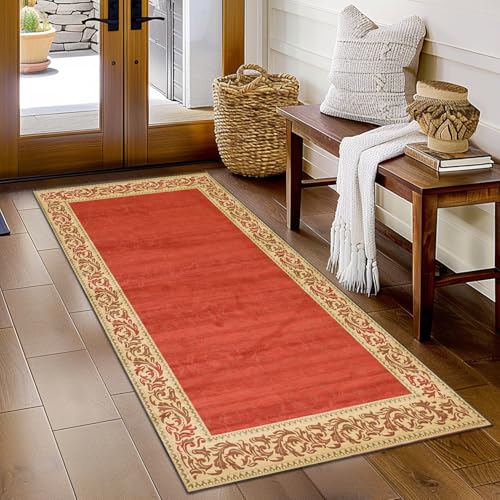 Teppich Läufer Flur Lang 90 x 500 cm Teppich Wohnzimmer, Modern Waschbarer Flurläufer Teppich, Küche rutschfest Teppich, Korridor Teppich Läufer für Wohnraum, Schlafzimmer, Esszimmer, Terrasse von RxueSug