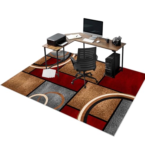 rutschfeste Stuhlmatten für Hartholzboden Bodenschutzmatte für Teppich Gaming Schreibtischstuhl Unterlage Schreibtisch Teppich Stuhlmatte für Parkett bürostuhl Hartböden Fliesen 70 x 100 cm von RxueSug