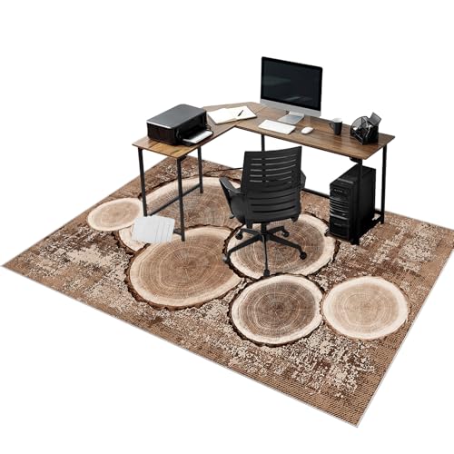rutschfeste Stuhlmatten für Hartholzboden Bodenschutzmatte für Teppich Gaming Schreibtischstuhl Unterlage Schreibtisch Teppich Stuhlmatte für Parkett bürostuhl Hartböden Fliesen 70 x 120 cm von RxueSug