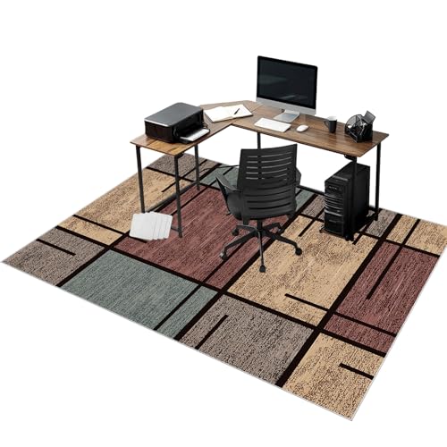 rutschfeste Stuhlmatten für Hartholzboden Bodenschutzmatte für Teppich Gaming Schreibtischstuhl Unterlage Schreibtisch Teppich Stuhlmatte für Parkett bürostuhl Hartböden Fliesen 80 x 120 cm von RxueSug