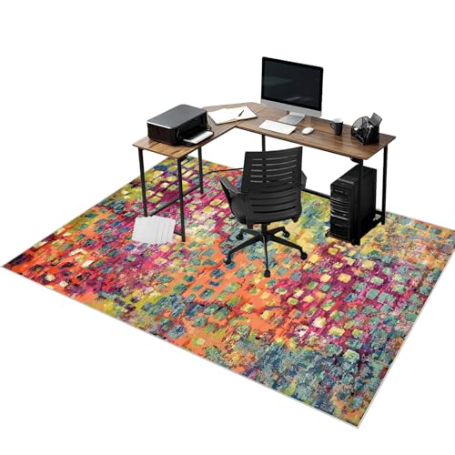 rutschfeste Stuhlmatten für Hartholzboden Bodenschutzmatte für Teppich Gaming Schreibtischstuhl Unterlage Schreibtisch Teppich Stuhlmatte für Parkett bürostuhl Hartböden Fliesen 80 x 160 cm von RxueSug