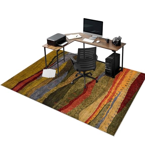rutschfeste Stuhlmatten für Hartholzboden Bodenschutzmatte für Teppich Gaming Schreibtischstuhl Unterlage Schreibtisch Teppich Stuhlmatte für Parkett bürostuhl Hartböden Fliesen 80 x 160 cm von RxueSug
