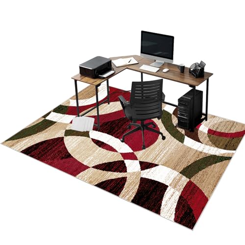 rutschfeste Stuhlmatten für Hartholzboden Bodenschutzmatte für Teppich Gaming Schreibtischstuhl Unterlage Schreibtisch Teppich Stuhlmatte für Parkett bürostuhl Hartböden Fliesen 90 x 120 cm von RxueSug