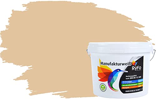 RyFo Colors Bunte Wandfarbe Manufakturweiß Bahamabeige 3l - weitere Braun Farbtöne und Größen erhältlich, Deckkraft Klasse 1, Nassabrieb Klasse 1 RyFo Colors Bunte Wandfarbe Manufakturweiß Bahamabeige 3l - weitere Braun Farbtöne und Größen erhältlich, Deckkraft Klasse 1, Nassabrieb Klasse 1 von RyFo Colors