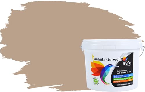 RyFo Colors Bunte Wandfarbe Manufakturweiß Beige 3l - weitere Braun Farbtöne und Größen erhältlich, Deckkraft Klasse 1, Nassabrieb Klasse 1 RyFo Colors Bunte Wandfarbe Manufakturweiß Beige 3l - weitere Braun Farbtöne und Größen erhältlich, Deckkraft Klasse 1, Nassabrieb Klasse 1 von RyFo Colors