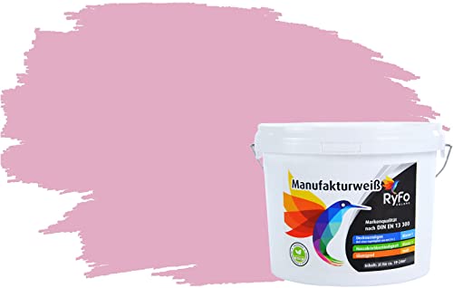 RyFo Colors Bunte Wandfarbe Manufakturweiß Lotusrosa 3l - weitere Rot Farbtöne und Größen erhältlich, Deckkraft Klasse 1, Nassabrieb Klasse 1 RyFo Colors Bunte Wandfarbe Manufakturweiß Lotusrosa 3l - weitere Rot Farbtöne und Größen erhältlich, Deckkraft Klasse 1, Nassabrieb Klasse 1 von RyFo Colors