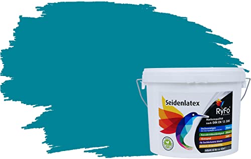 RyFo Colors Seidenlatex Trend Blautöne Opal 6l - bunte Innenfarbe, weitere Blau Farbtöne und Größen erhältlich von RyFo Colors