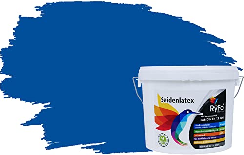 RyFo Colors Seidenlatex Trend Blautöne Ultramarineblau 6l - bunte Innenfarbe, weitere Blau Farbtöne und Größen erhältlich von RyFo Colors