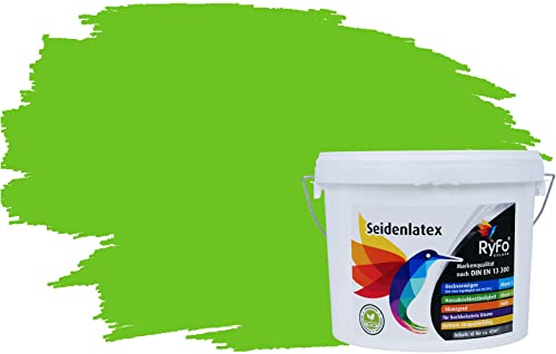 RyFo Colors Seidenlatex Trend Grüntöne Limettengrün 6l - bunte Innenfarbe, weitere Grün Farbtöne und Größen erhältlich von RyFo Colors