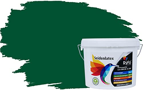 RyFo Colors Seidenlatex Trend Grüntöne Wacholdergrün 6l - bunte Innenfarbe, weitere Grün Farbtöne und Größen erhältlich von RyFo Colors