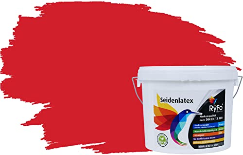 RyFo Colors Seidenlatex Trend Rottöne Feuerrot 6l - bunte Innenfarbe, weitere Rot Farbtöne und Größen erhältlich von RyFo Colors