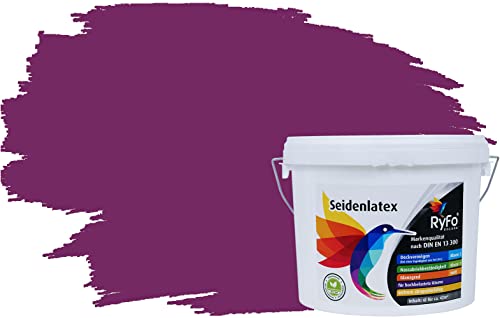 RyFo Colors Seidenlatex Trend Violetttöne Aubergine 6l - bunte Innenfarbe, weitere Violett Farbtöne und Größen erhältlich von RyFo Colors