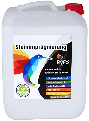 RyFo Colors Steinimprägnierung 10l (Größe wählbar) - Stein-Versiegelung, verarbeitungsfertig, Abperleffekt mit Langzeitschutz von RyFo Colors