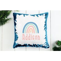 Personalisierte Regenbogen Reversible Pailletten Kissen Abdeckung Nur - 40 X 45 cm von RyanMaeDesigns
