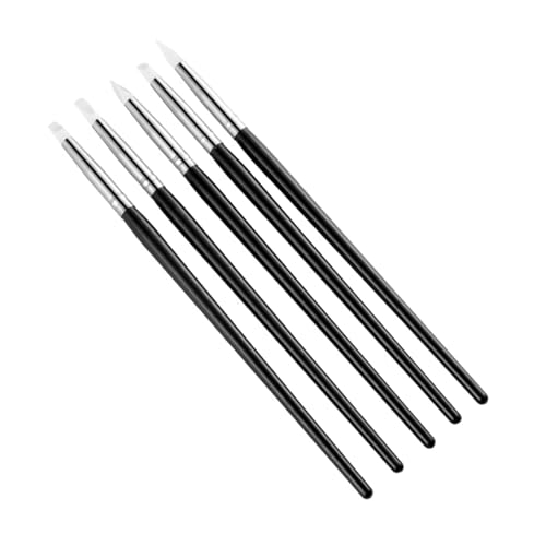 Ryaupy 5 Stücke Shaper Silikon-Stift Zum Formen, Modellier-Pinsel, Modellierung Malen Clay Shaper Modellier Werkzeug Pinsel Colour-Shaper, Weiche Ausführung, für Keramik Skulptur Malerei Nail Art von Ryaupy