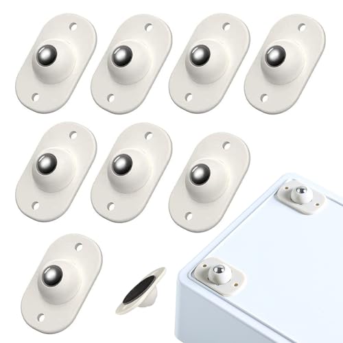 Ryaupy 8PCS Mini 360° Rollen für Möbel Selbstklebend Kugelrollen - Praktisches Zubehör für Möbel - Kugelrollen Klein für Aufbewahrungsbox, Möbel, Tissue-Box, Mülleimer von Ryaupy