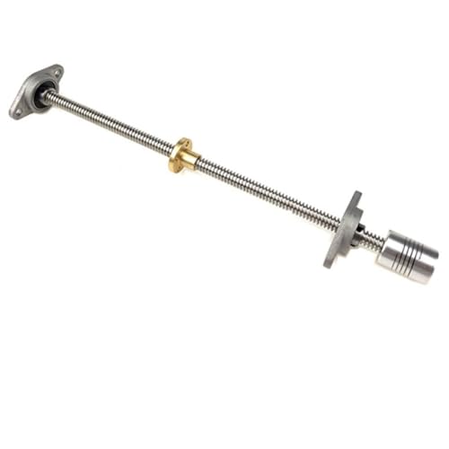 1 Satz 3D-Drucker, 100/200//300/400/500 mm T8-Leitspindel + Messing-Kupfermutter + KP08- oder KFL08-Lagerhalterung + flexible Kupplung(Lead 4mm Kfl Set,350mm) von RybdaFDc