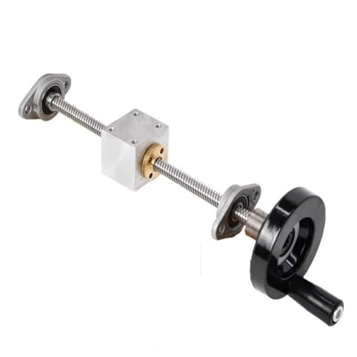 1 Satz 3D-Drucker T8 Manueller linearer Schiebetisch, 500 mm Leitspindel + Mutter + KP/KFL08-Lagerhalterung + Handrad + Halterung(Lead 8mm Kfl Set) von RybdaFDc