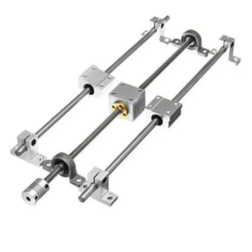 13-teilig/Set T8-Leitspindel 150 mm - 600 mm DIY optische Achse Führungsschiene Lagersitz Linearführungswellenunterstützung Trapezschraubensatz(8-350mm) von RybdaFDc