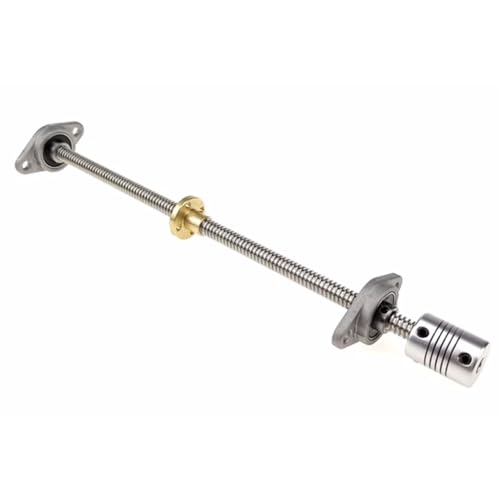 1Set 3D-Drucker-Leitspindel-Führungsschienensatz, 100 mm - 1000 mm T10-Leitspindel + Messing-Kupfermutter + KP000- oder KFL000-Lagerhalterung + flexible Kupplung(Lead 10mm Kfl Set,600mm) von RybdaFDc