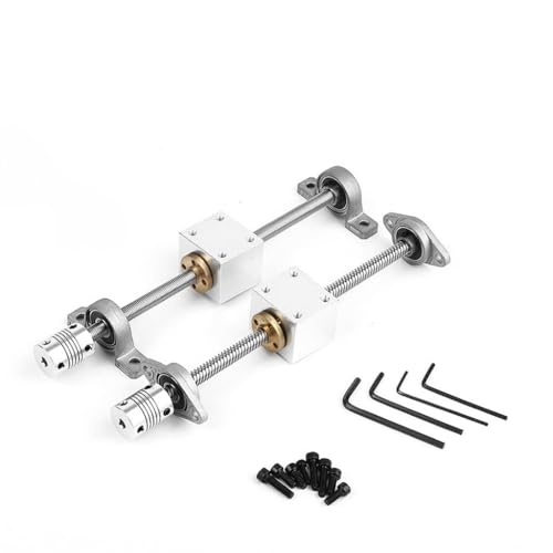 1Set 3D-Drucker T8 Leitspindel Länge 100-600 mm Durchmesser 8 mm Trapezgewindemutter Schraubensatz mit Mutternhalter Horizontal(Lead 4mm Kp Set,300mm) von RybdaFDc