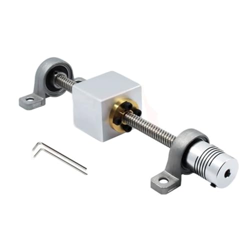 3D-Drucker T8-Leitspindel for Schrittmotorsatz + Mutternsitz, Durchmesser Leitung 8 mm, Länge 100–500 mm, Trapez-Leitspindelsatz(Horizontal Set 1,350mm) von RybdaFDc