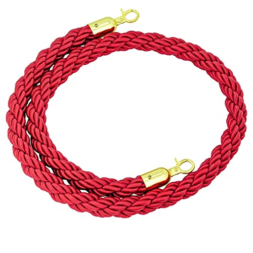 Samt-Spitze, Geflochtene Hanf-Repbarriere für Küstensperre, Seilsicherheitsbarriere, Crowd Control Stanchion-Seil, verdrehte Hanf-Kegel-Barriere(Red,0.9m/3ft/36in) von RybdaFDc