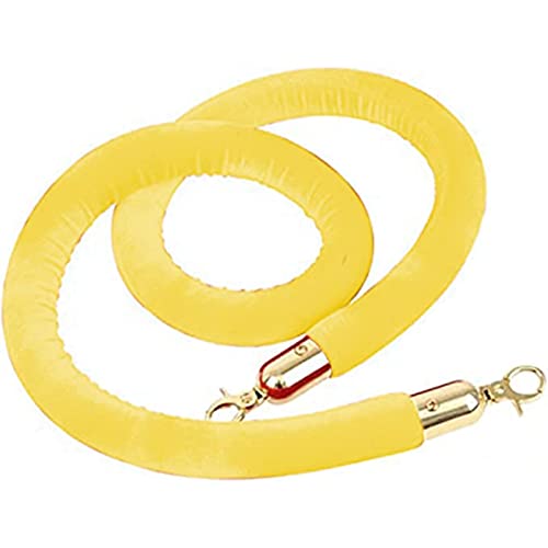 Samtschnur, Kommerzielles VIP-Kegel-Seil, Crowd Control Seil Sicherheitsbarriere Samtseil für große Öffnungen, hängende Seile mit Haken, 2er-Pack(Yellow,6ft/185cm) von RybdaFDc