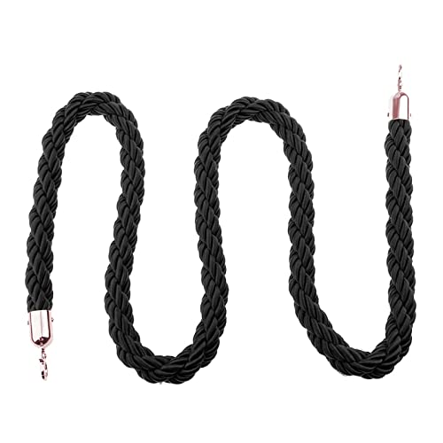 Samtseil, 3 cm dickes, geflochtenes Hanfseil, Absperrseil zur Warteschlangentrennung und Kontrolle der Menschenmenge, for Kinos/Eröffnungen/Hotels(Black,0.6m/24inch/2ft) von RybdaFDc