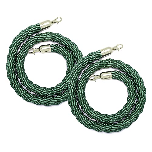 Samtseil, Grünes Eingangspfostenseil, gewebtes Absperrseil zur Kontrolle der Menschenmenge, Warteschlangenabsperrkordel for Theater, Partys, Hochzeiten, Ausstellungen, Banken ((Green,2ft/0.6m) von RybdaFDc
