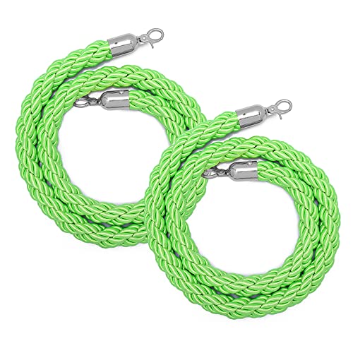 Samtseil, Grünes Eingangspfostenseil, gewebtes Absperrseil zur Kontrolle der Menschenmenge, Warteschlangenabsperrkordel for Theater, Partys, Hochzeiten, Ausstellungen, Banken ((Green2,4.9ft/1.5m) von RybdaFDc