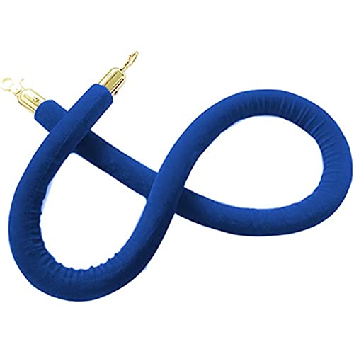 Samtseil, Seile zur Kontrolle von Menschenmengen, Sicherheitsbarriere aus Samt for große Eröffnungen, Hängeseile aus Samt mit Haken, grünes Absperrseil aus Samt(Blue,4.9ft/150cm) von RybdaFDc