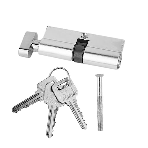 Zylinderschloss, Haustürschloss, 70 mm Aluminium-Metall-Türschlosszylinder Home Security Anti-Snap Anti-Bohrer mit 3 Schlüsseln Silber Set Werkzeuge von RybdaFDc