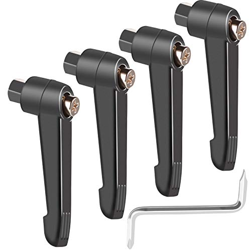 Rybtd 4 Stück Verstellbare Klemmhebel Griff Edelstahl M6 Innengewinde Spannhebel Schwarz Maschinengriffe mit Winkelschraubendreher für Schweißgeräte Druckgeräte von Rybtd