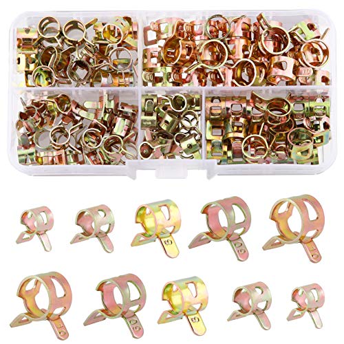 Rybtd Federklemme Schlauch 100 Stück Kraftstoffleitung Schlauchschellen Befestigung 6-10mm Benzinschlauch Schellen Set für Wasserrohr Luftschlauch Rybtd Federklemme Schlauch 100 Stück Kraftstoffleitung Schlauchschellen Befestigung 6-10mm Benzinschlauch Schellen Set für Wasserrohr Luftschlauch von Rybtd