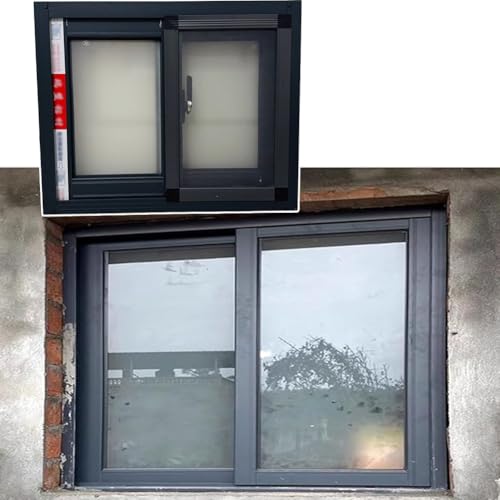 Aluminiumlegierung Keller-Schiebefenster, Hausfenster Mit Gehärtetem Glas Und Fliegengitter, Ersatzfenster Für Badezimmer-Schuppen(51x46cm) von Rygcrud