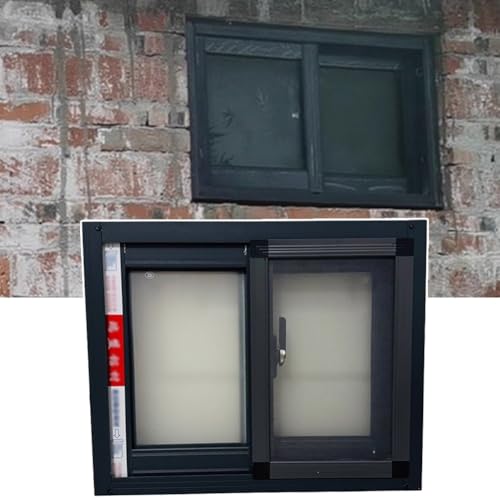 Badezimmer-Kellerfenster, Aluminiumlegierung Hausfenster Mit Gehärtetem Glas Und Fliegengitter, Schuppen Ersatz Schiebefenster Belüftung(61x46cm) von Rygcrud