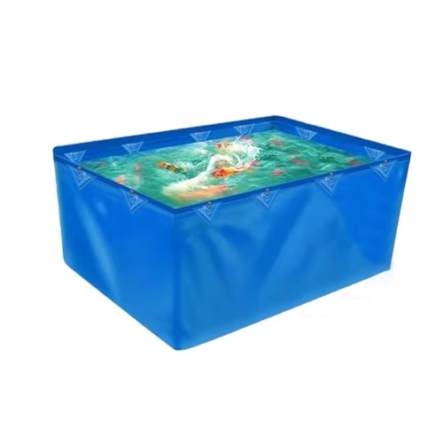 Flexible Teichfolien, 550GSM PVC-Leinwand Pool mit Zugringen zur Befestigung, Fische Teich für Salzwasserfische & Koi, Temporärer Wassertank, ohne Rahmen (Farbe : Blau, Größe : 12.8x6.23x2.95ft) von Rygcrud
